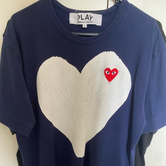 Comme des Garcons PLAY | Shirts | Comme Des Garons Cdg Play T Shirt Blue  Size Large Womens | Poshmark